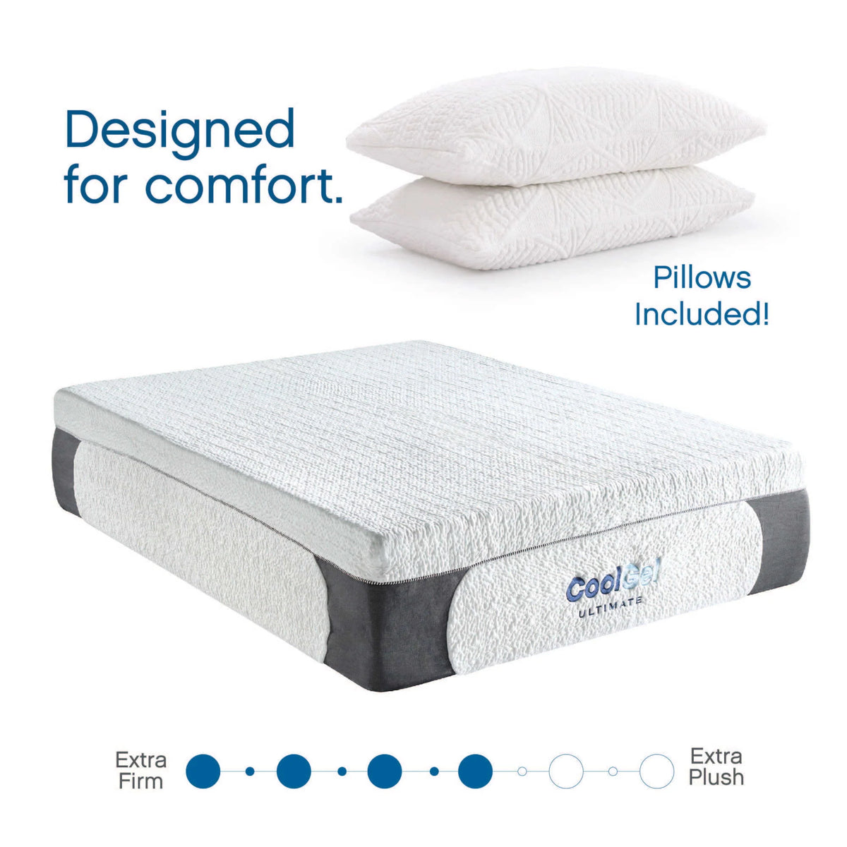 Queen Gel Memory Foam Mattress with 2 Pillows B1152