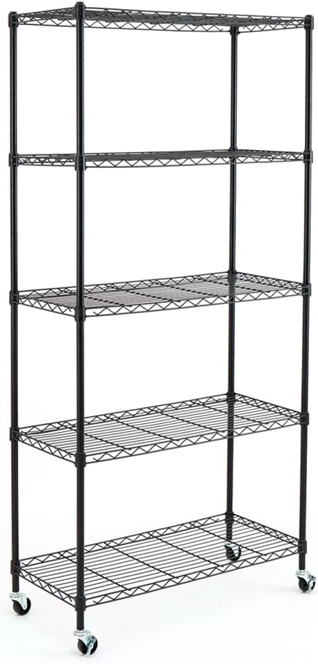 5-Shelf Adjustable Carbon Steel Wire Shelving Unit B3866
