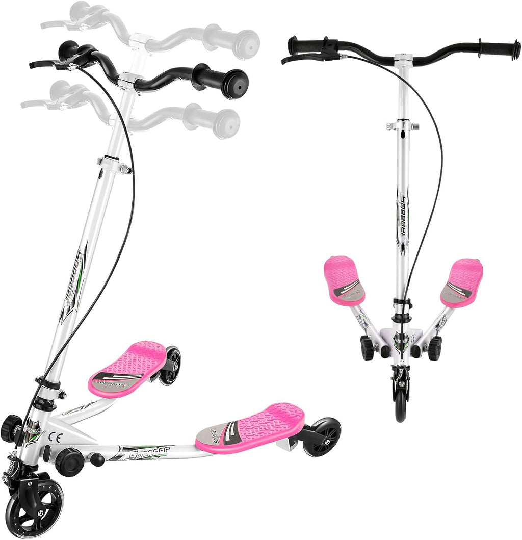 Foldable 3 Wheel Wiggle Scooter with Adjustable Height Handle, Pack of 2 T264958