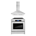 2 Piece Kitchen Appliance Package with Electric Range and Wall Mount Range Hood R359