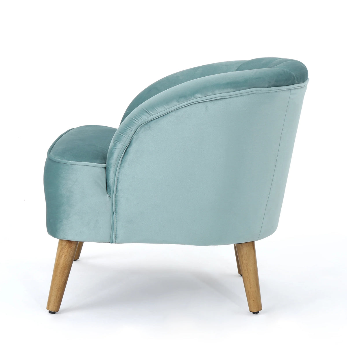 Seafoam Blue Velvet Club Chairs, Set of 2 N44977