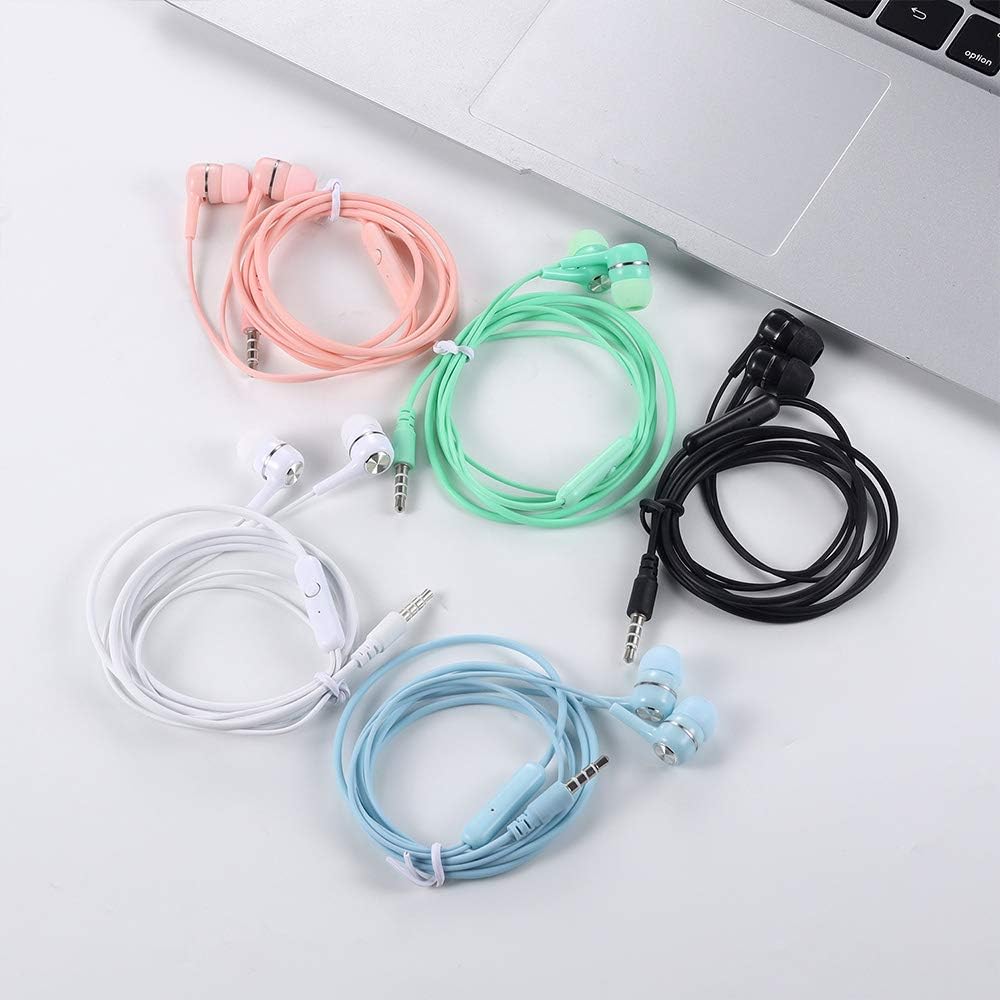 100 Packs Multi Colored Earbuds Headphones with Microphone O895783