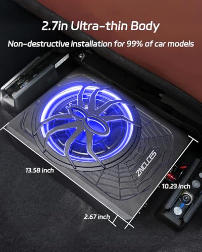 10" 1200W Slim Under Seat Powered Car Subwoofer with Amplifier C485388