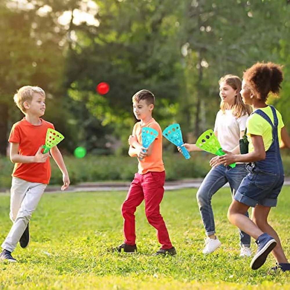 Pop-Pass-Catch Ball Game with 4 Catch Launcher Baskets and 6 Balls L837133