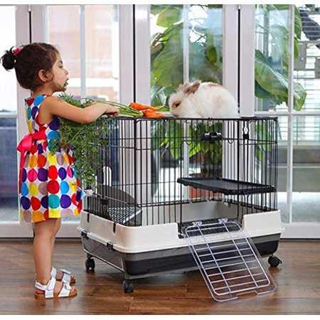 Large 2-Level Indoor Small Animal Pet Cage with Platform & Ramp H11274