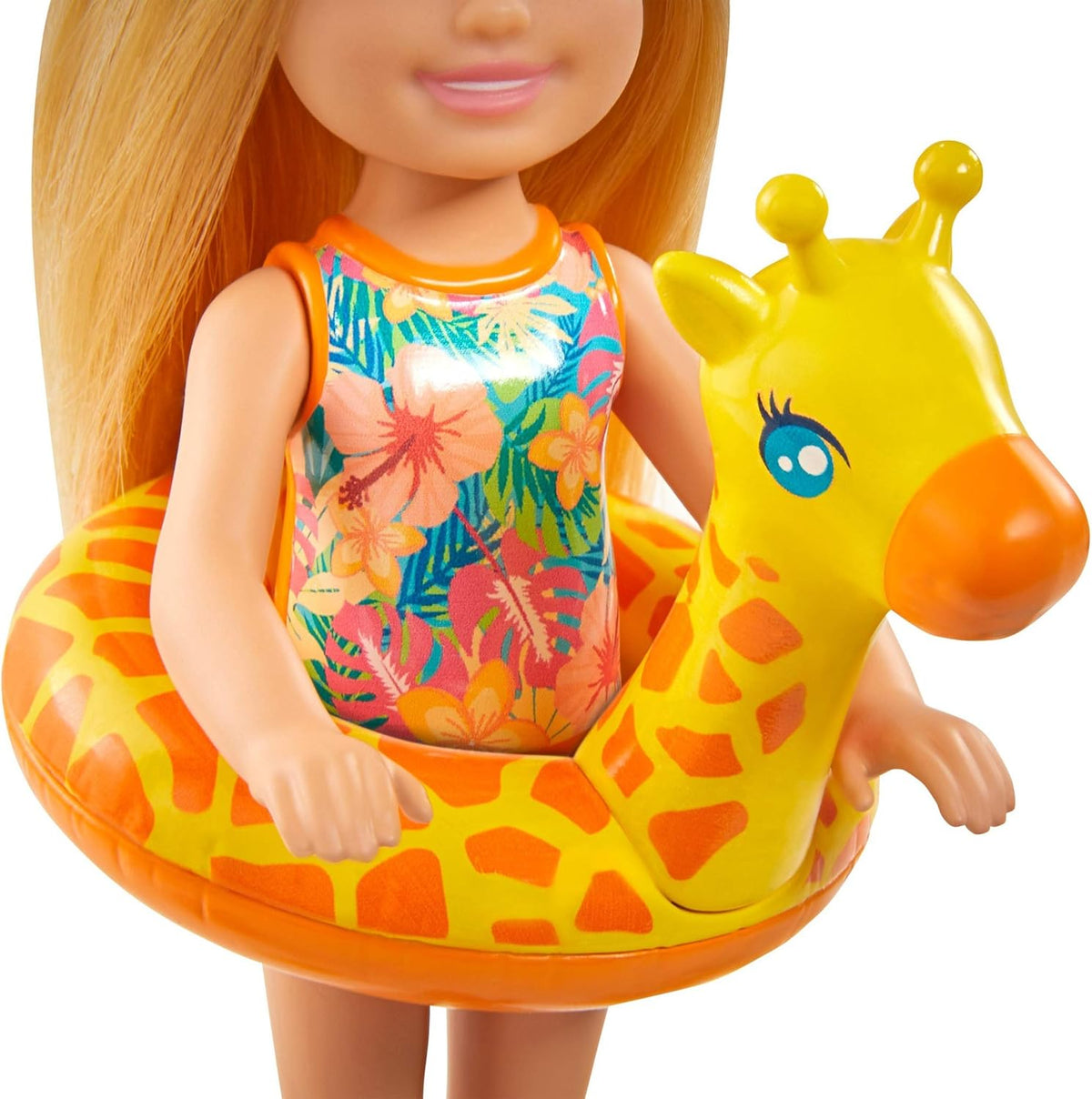 Chelsea Doll (Blonde, 6-in) with Jungle Pet, Floatie and Accessories Playset J80532