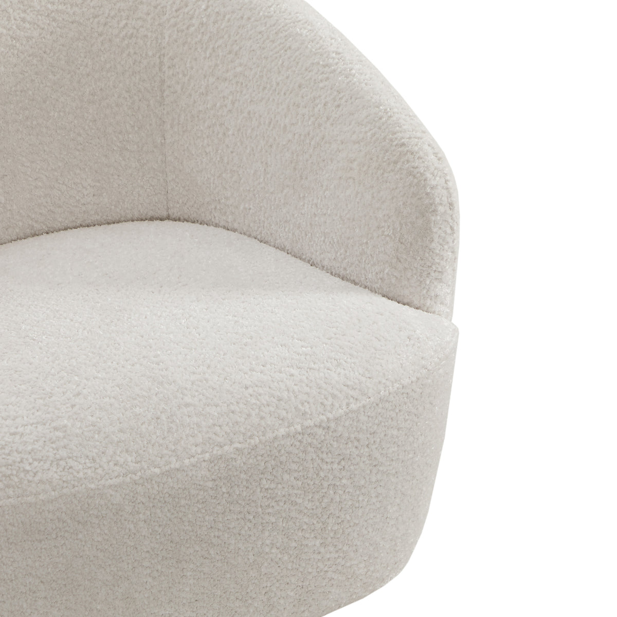 White Fabric Swivel Barrel Accent Chair X7695