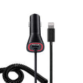 Car Charger with USB Port DC Socket Coiled A2X M7219