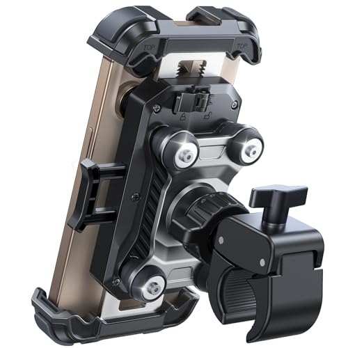 Motorcycle Phone Mount Holder with Metal Handlebar Clamp for 4.7-7" Cell Phones I3470