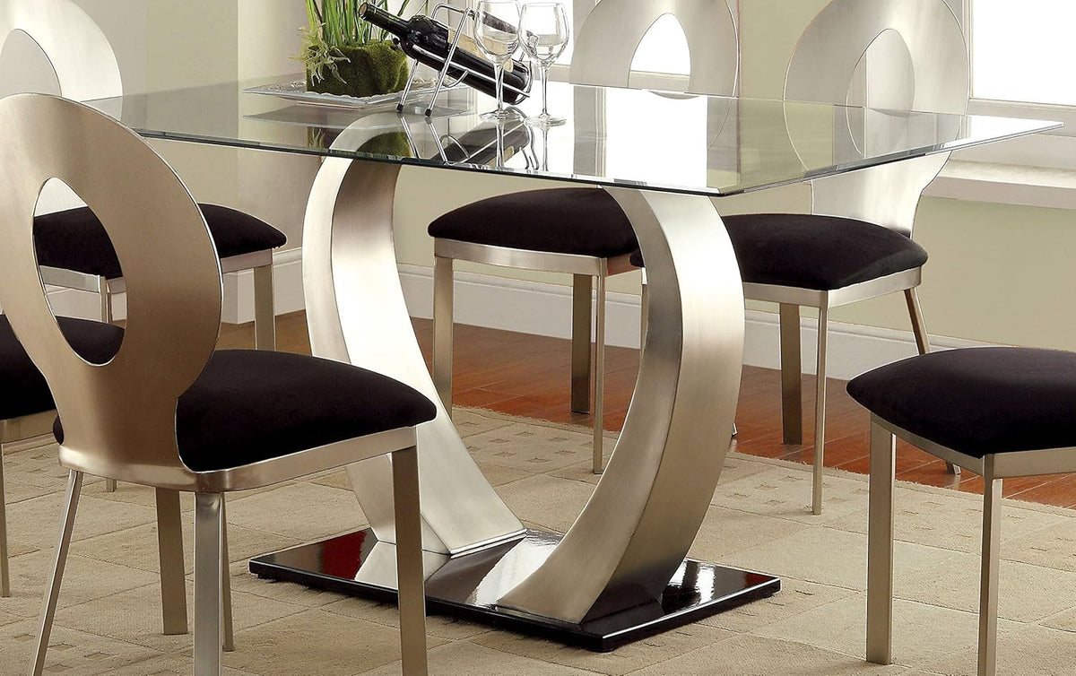 Rectangular Glass Top Dining Table W402