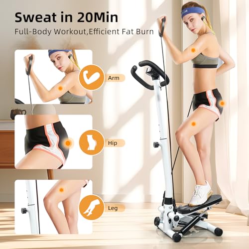 Stepper Machine with Resistance Bands, 300LBS MAX Weight Capacity, Adjustable Height J814052