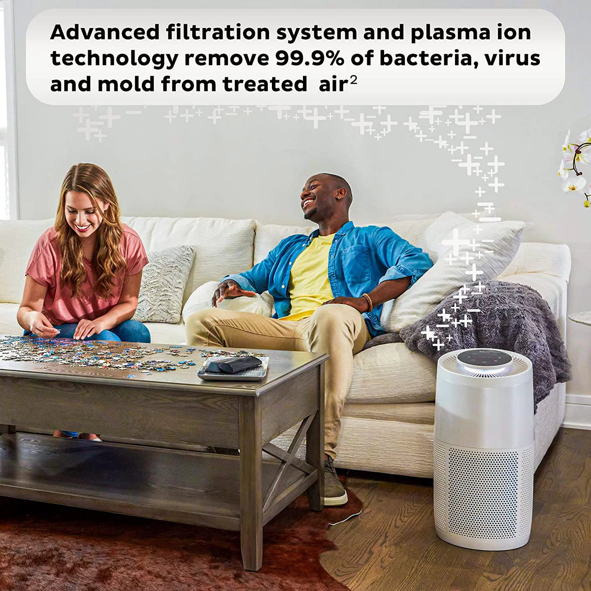 Quiet HEPA Air Purifier with Plasma Ion Technology for Rooms up to 630ft2 R7430
