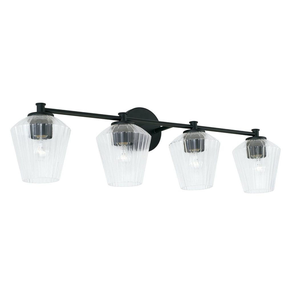 Matte Black 4 Light Bath Vanity S106174