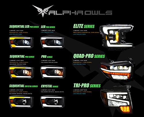Full LED Projector Headlights with Switchback Sequential Light Bar - Chrome Amber Q482938