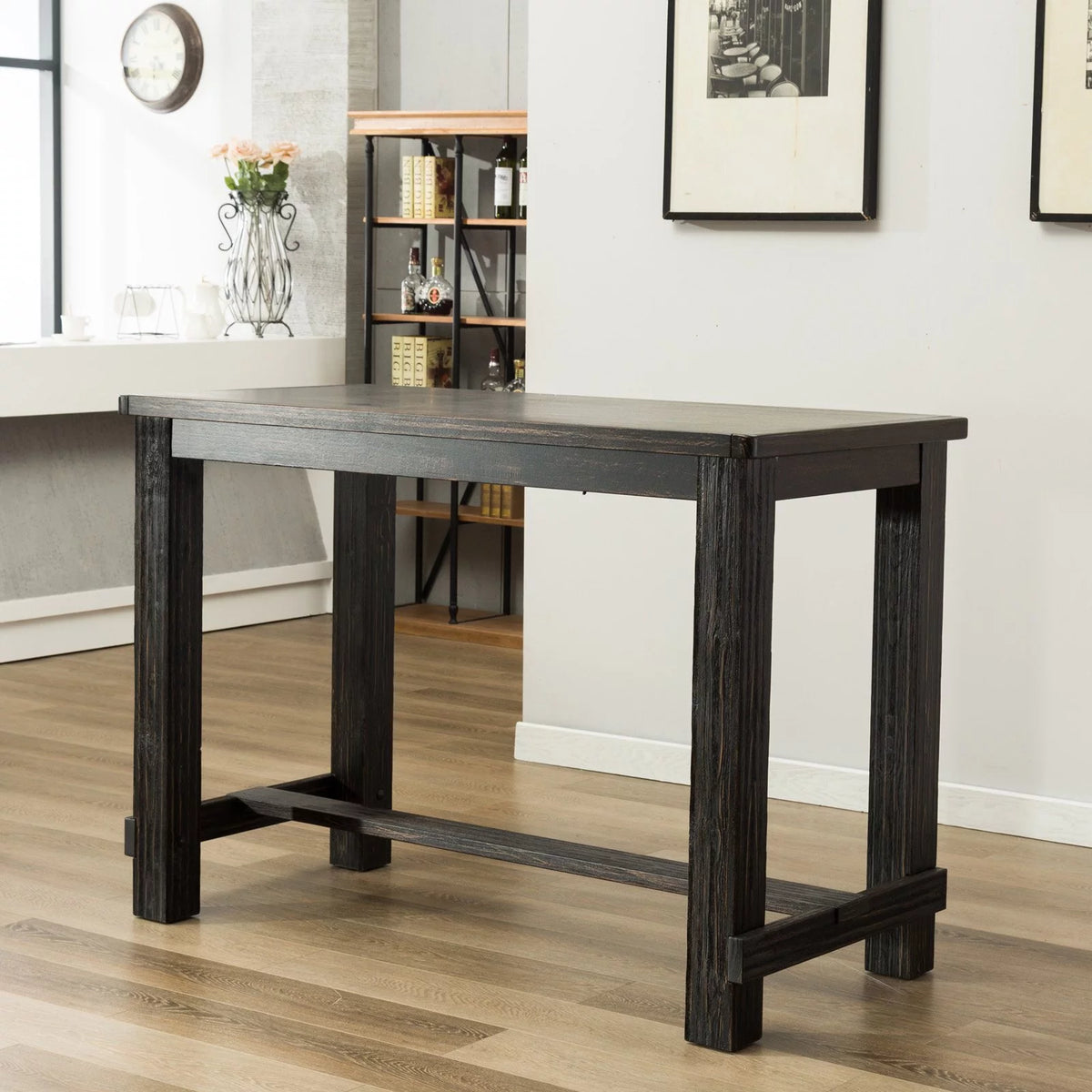 64 in. Rectangular Wooden Bar Height Table S753