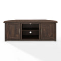 58" Rustic Wood Corner TV Stand in Dark Walnut B70401