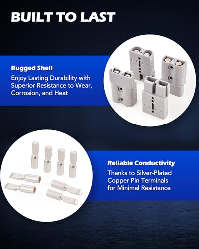 4 Pack Wire Connector for 2 to 4 Gauge Cables, 12V to 36V Battery Quick Connect Set D17432