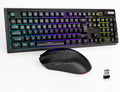 Wireless Gaming Keyboard and Mouse Combo, RGB Backlit Rechargeable, Black Pack of 2 O109