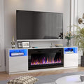 Black 70" Fireplace TV Stand with 36" Electric Fireplace H6051