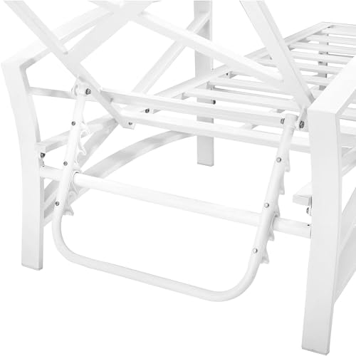 White Metal Chaise Lounge with Grey Cushions Q14786
