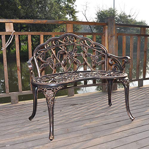 Bronze Metal Rose Bench for 2 Person Seat T189019