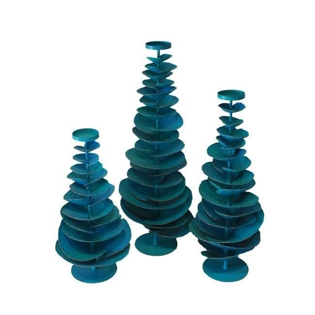 Turquoise Iron Tree Candle Holder H434719