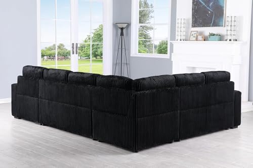Oversized U Shaped Sleeper Sectional Sofa with Storage Chaise Q318