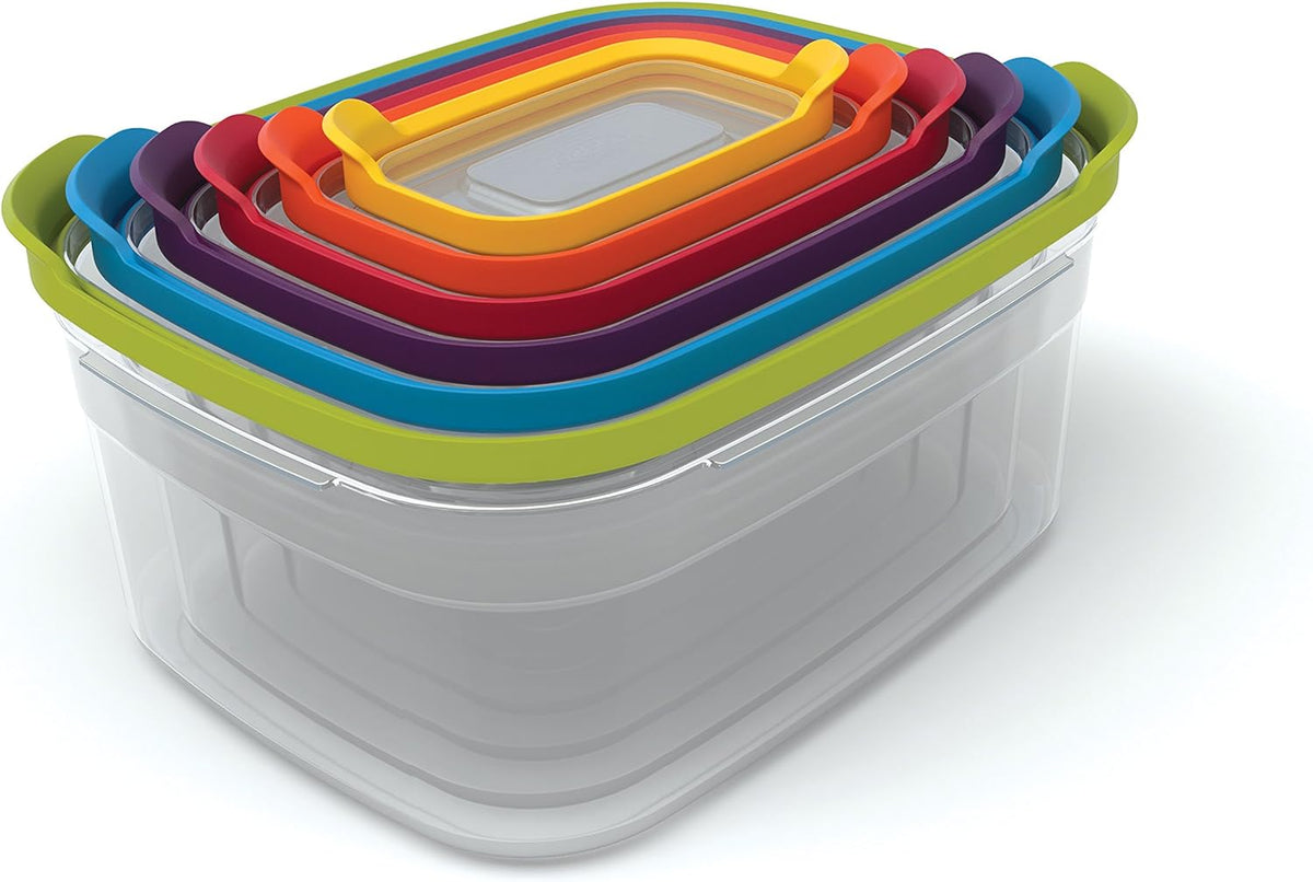 10-Piece and 12-Piece Plastic Food Storage Container Sets with Airtight Lids F720