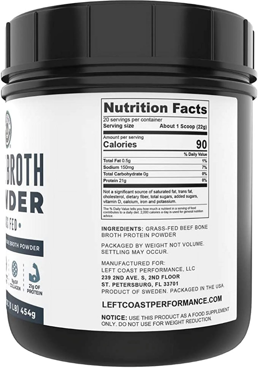 Organic Bone Broth Protein Powder - 1 LB R879