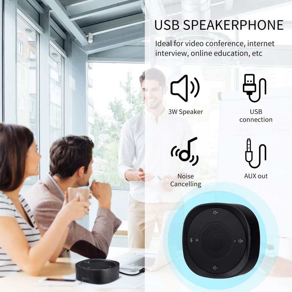USB Speakerphone Microphone, Conference Speaker Omnidirectional Computer Mic with 360º Voice Pickup C36359