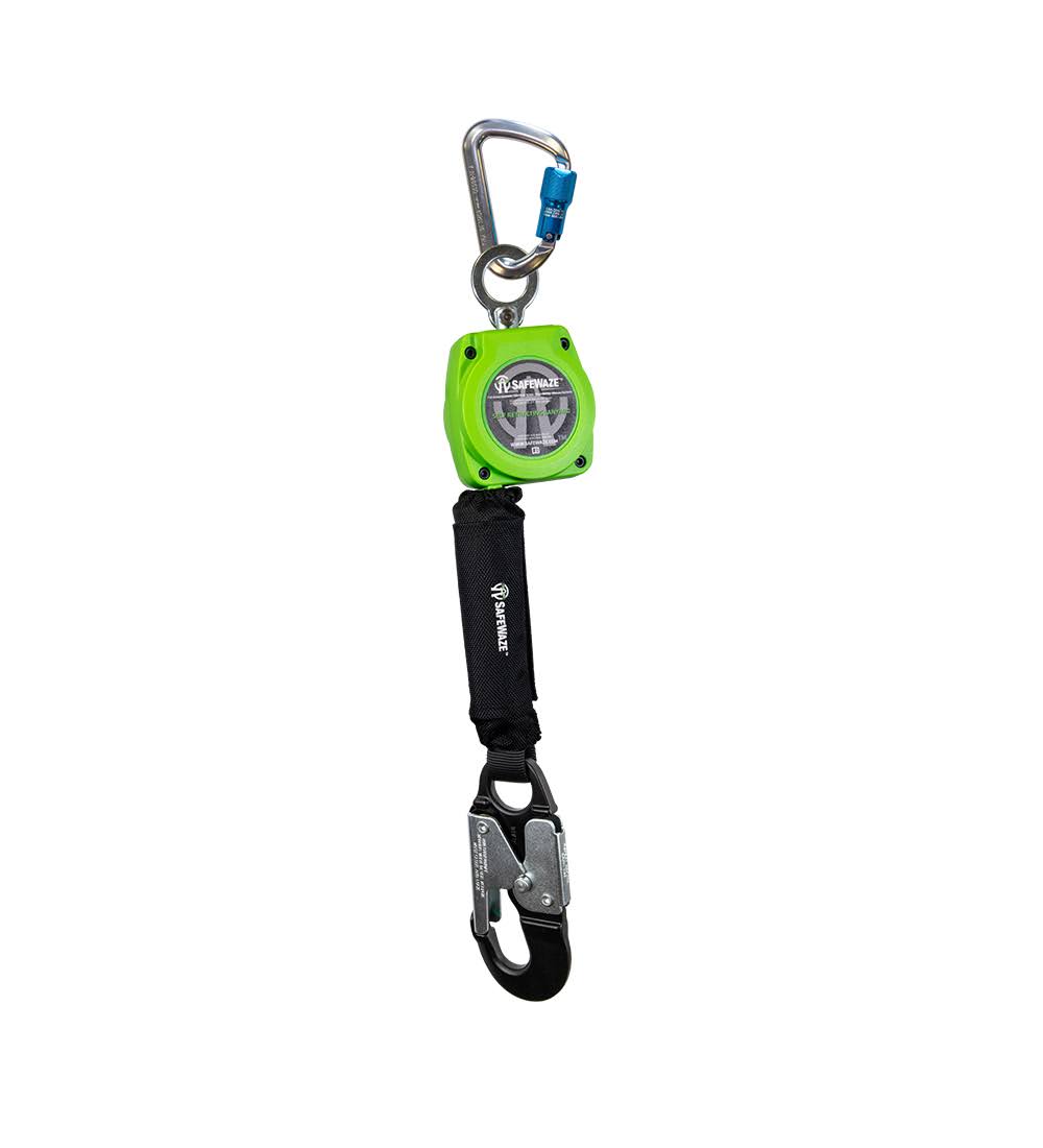 6 ft Web Retractable with Aluminum Snap Hook & Aluminum Carabiner I925