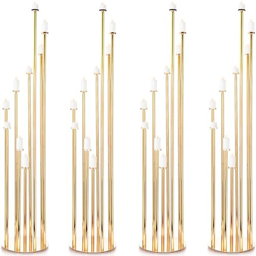 Gold 2 Pcs Metal Floor Candle Holder R9198