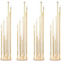 Gold 2 Pcs Metal Floor Candle Holder R9198