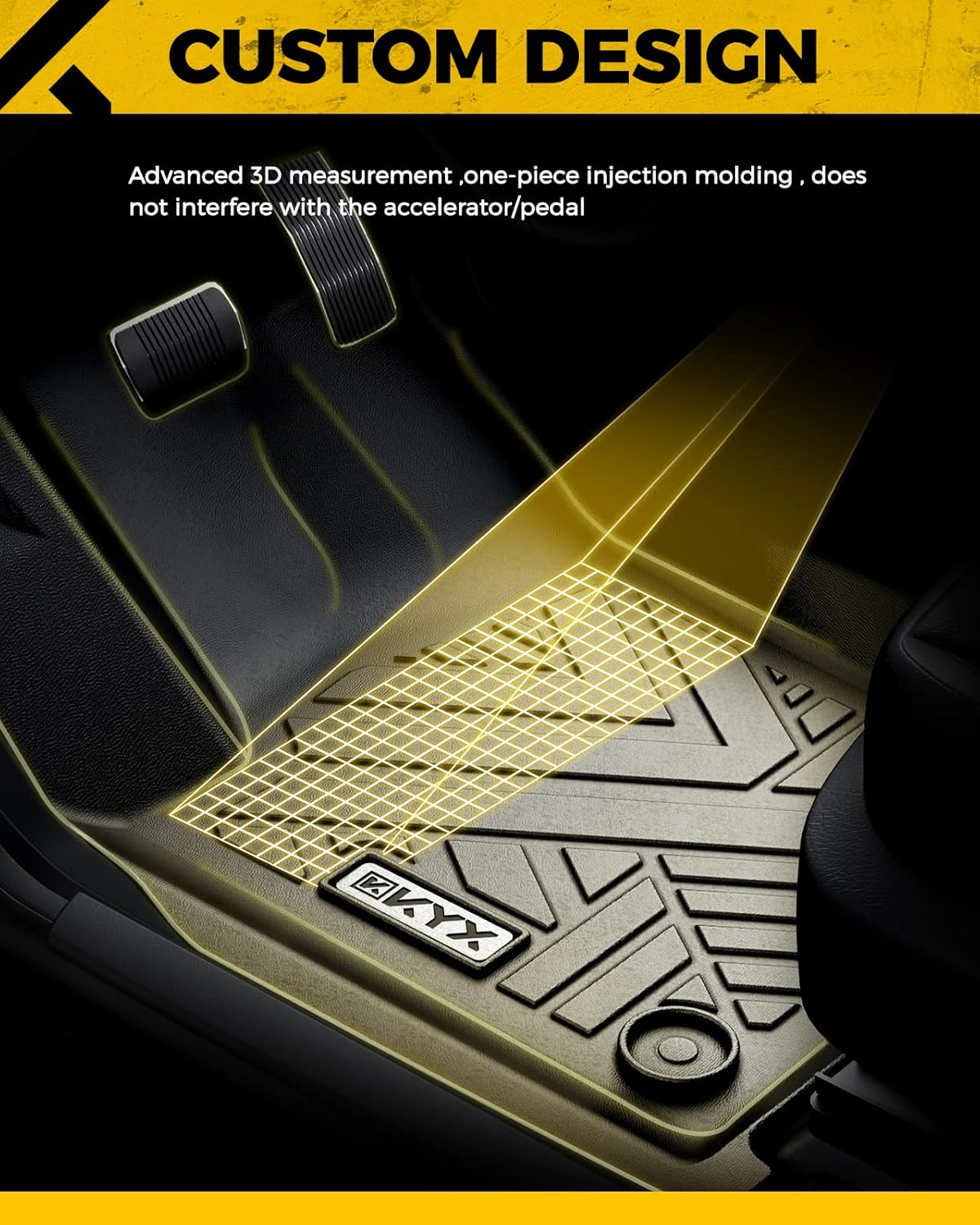 Black TPE Car Floor Mats 1st and 2nd Row V1245