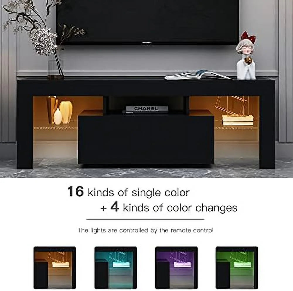 Modern TV Stand with 2 Cabinets Entertainment Center Wood TV Unit N65868