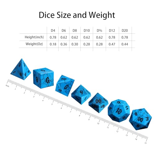 7 PCS Stone DND Dice Set with Case D362676