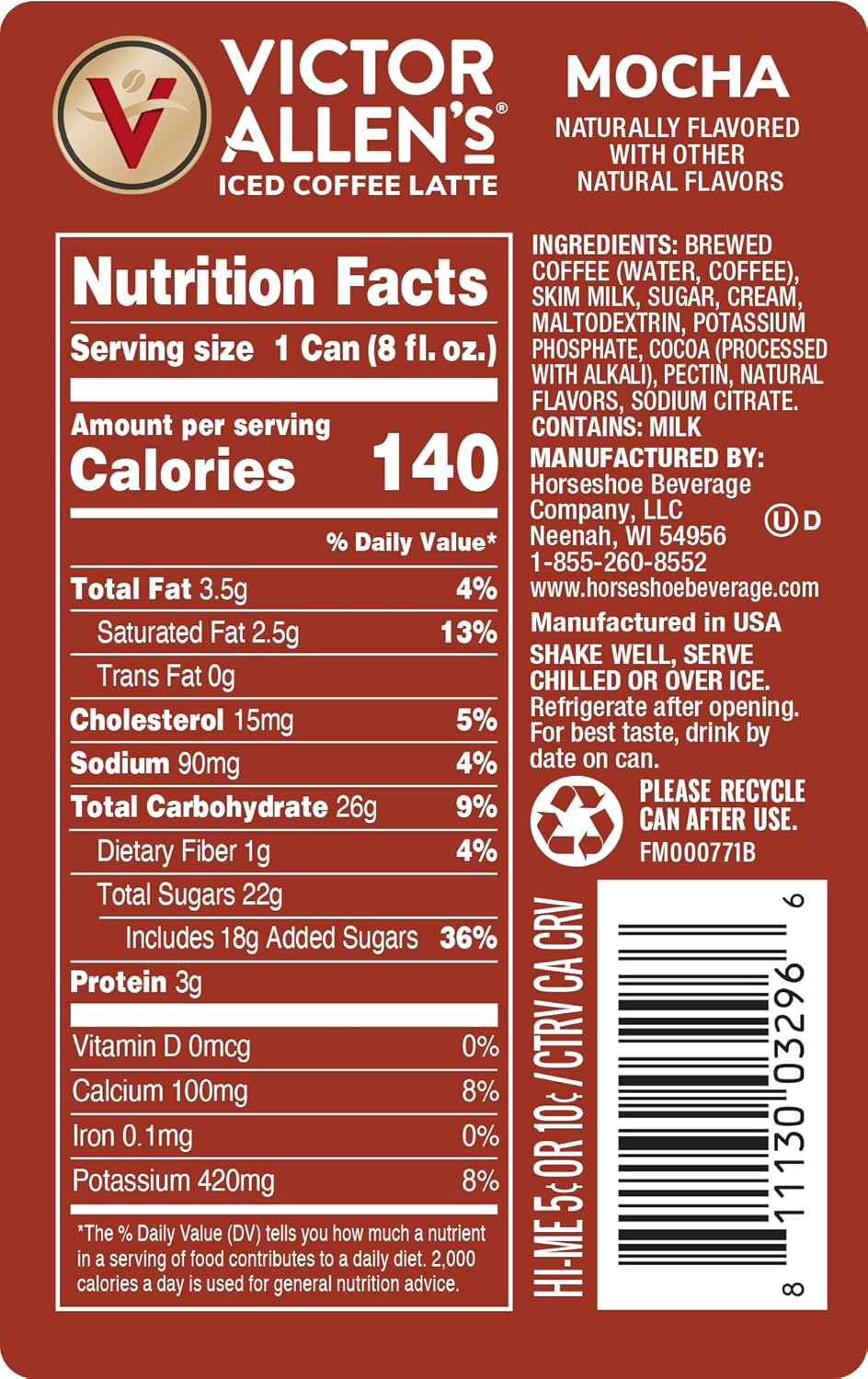 8oz Canned Coffee Latte (12 Pack) T48473