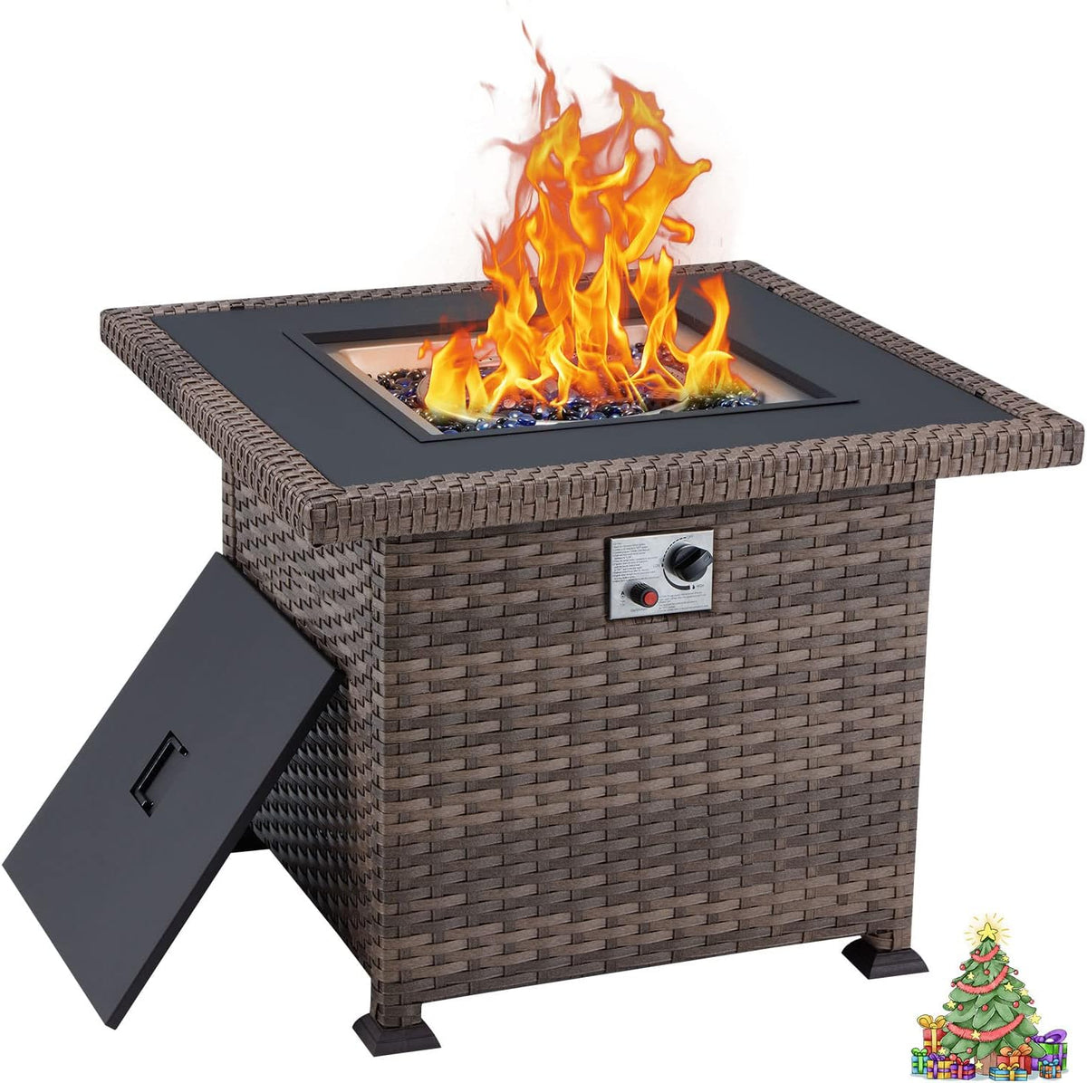 Propane Fire Pit Table 44in 50000BTU Brown D80936