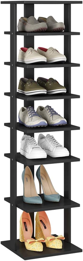7-Tier Rustic Brown Wooden Shoe Rack G7019