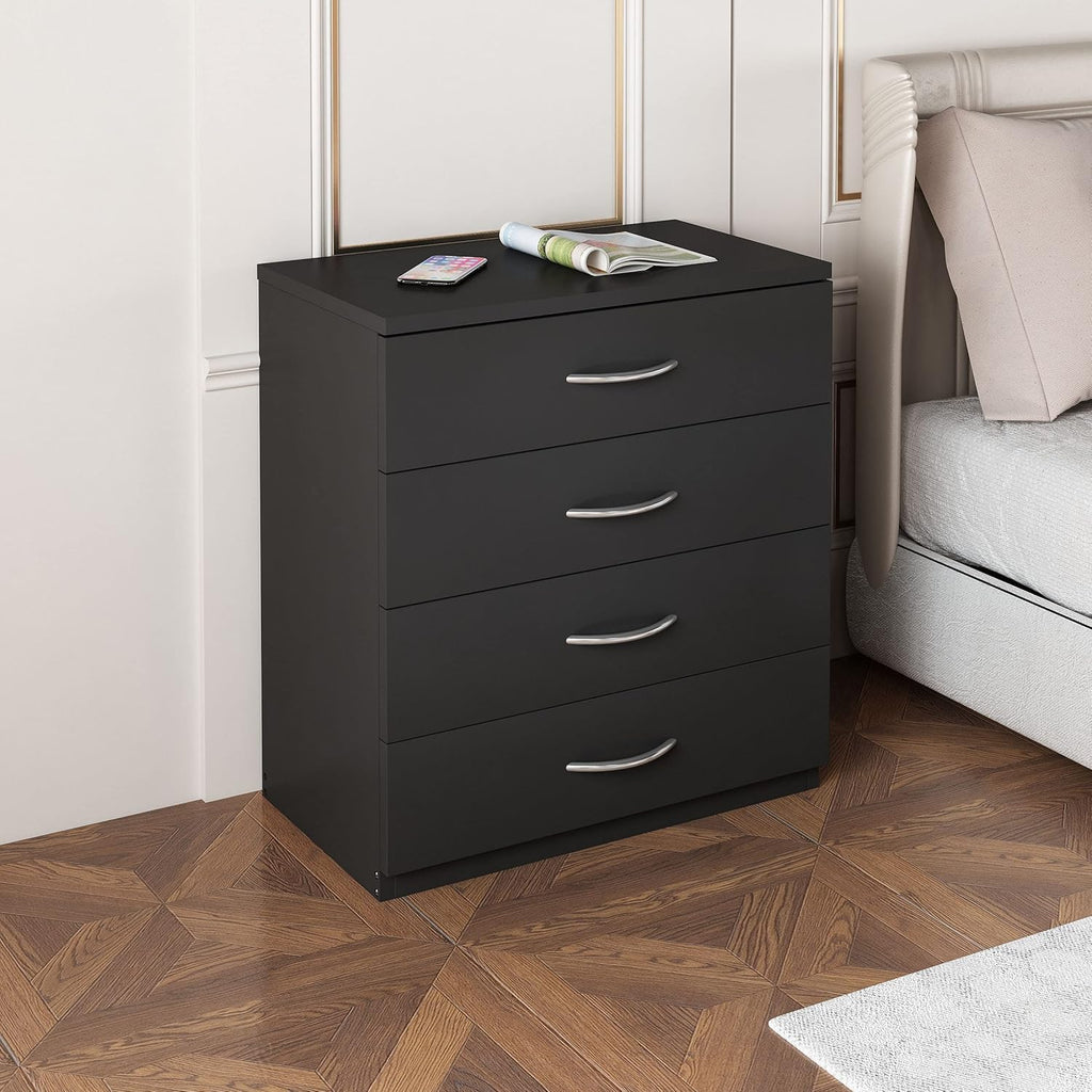 Black 4 Drawer Solid Wood Dresser X110468