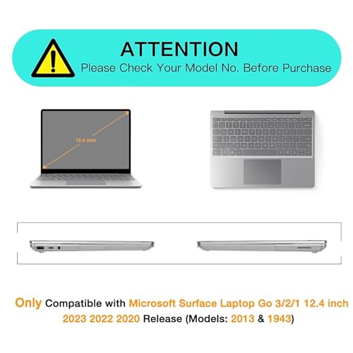 Case Only Compatible with Microsoft Surface Laptop Go 12.4 inch, Protective Plastic Hard Shell K5525