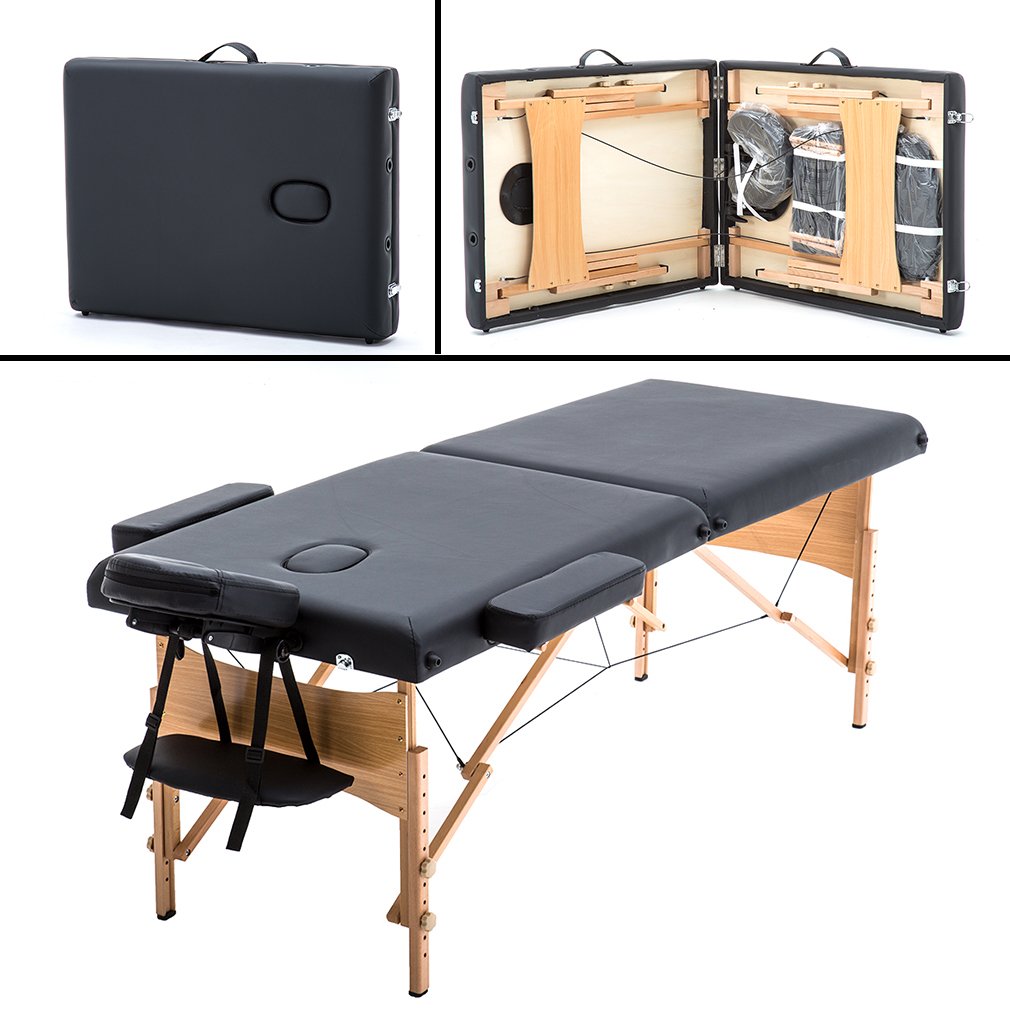 Black 84" Massage Table with Carry Case M119567