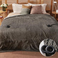 Beige Full Size Electric Heated Blanket with Dual Controller Z142