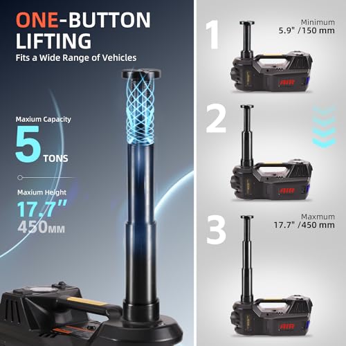 Electric Car Jack 5 Ton 12V Portable Hydraulic Jack with Led Light V73329