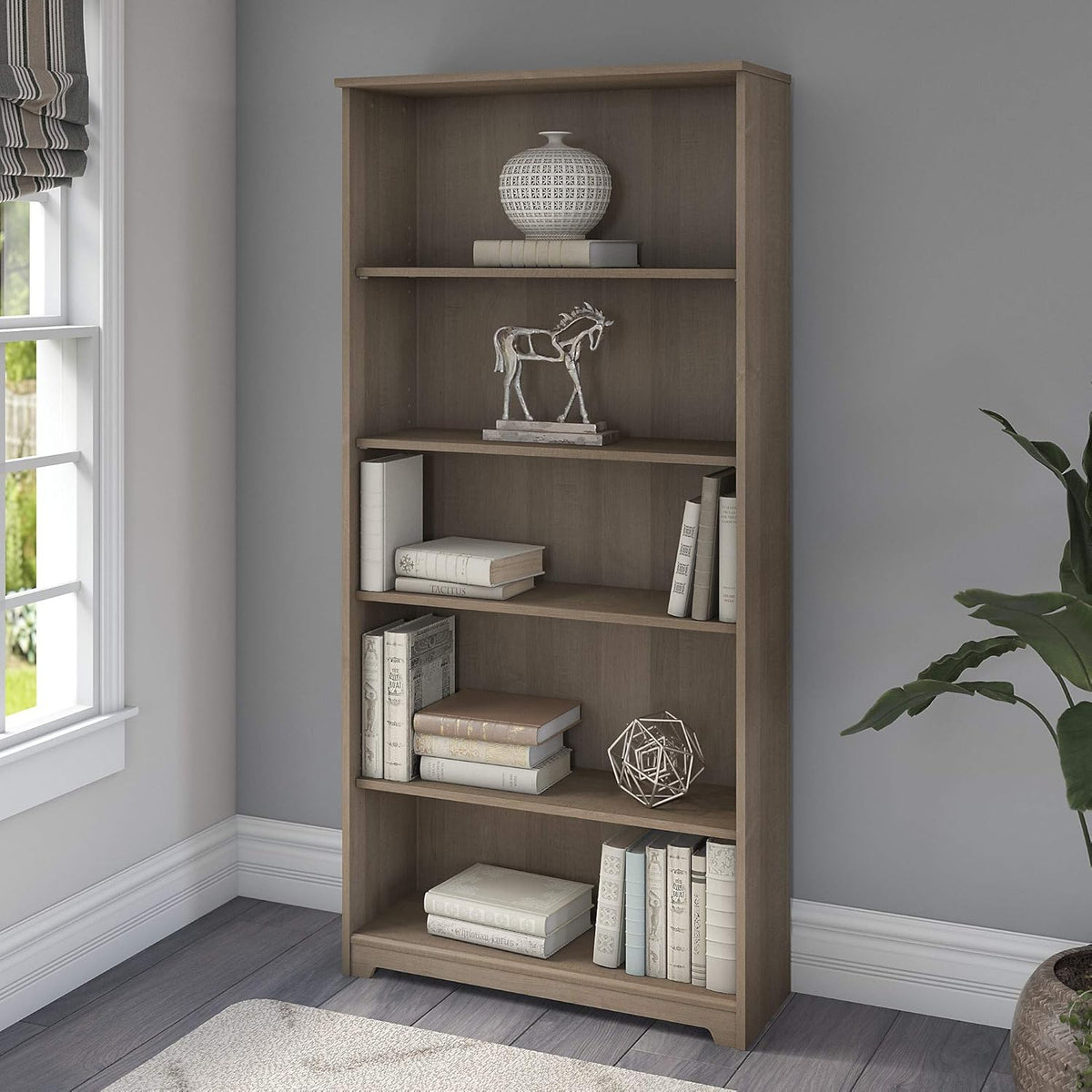 5 Shelf Ash Gray Bookcase H43845