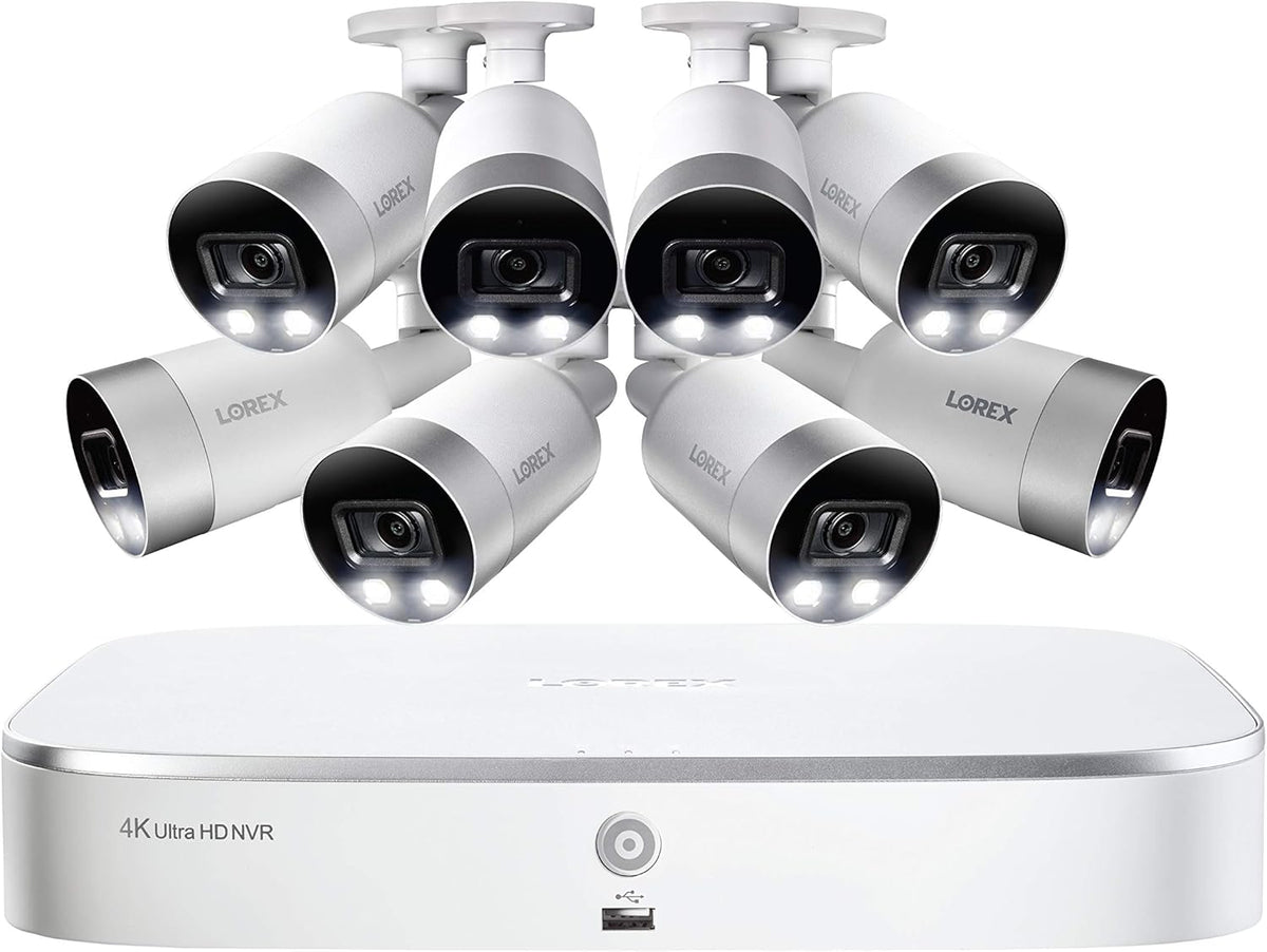 4K UHD Indoor/Outdoor Security System with 8 Bullet Cameras N35333