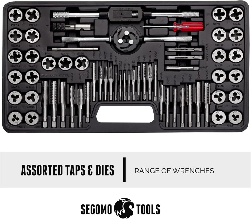 60 Piece Metric & SAE Tap & Die Tool Set with Storage Case V866