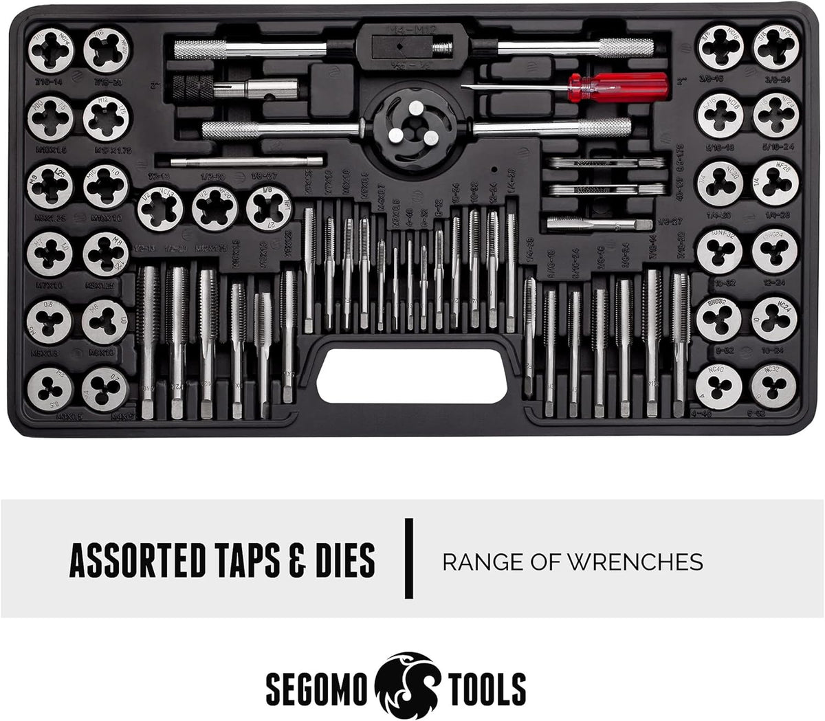 60 Piece Metric & SAE Tap & Die Tool Set with Storage Case V866