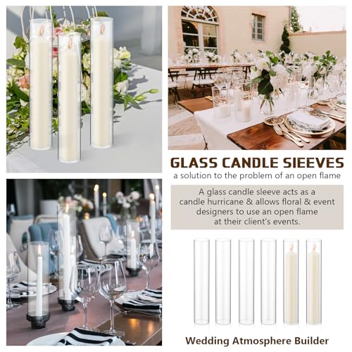 6 Pieces Clear Glass Hurricane Candle Holder (3 x 10 Inch) S84417