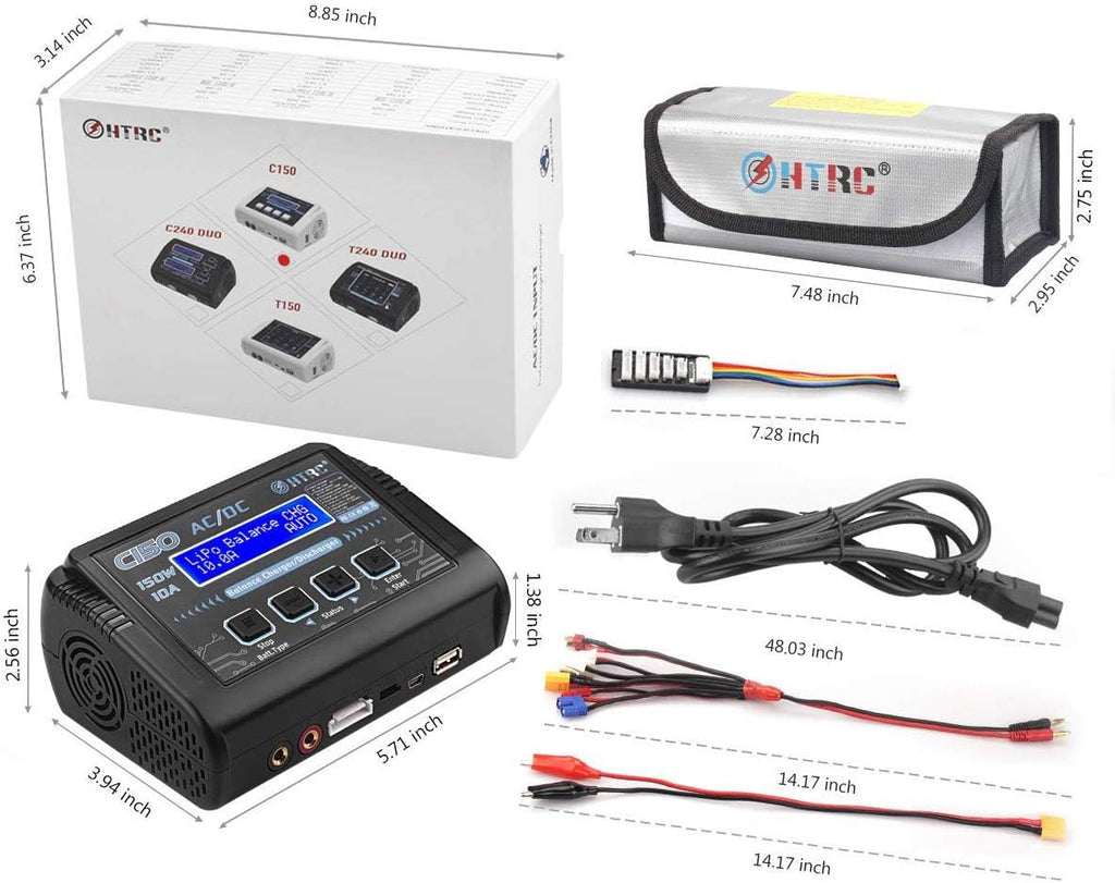150W 10A 1-6S AC/DC LiPo Battery Balance Charger X853